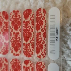 Jamberry nail wraps, Tapestry, full sheet cream red damask print so pretty!